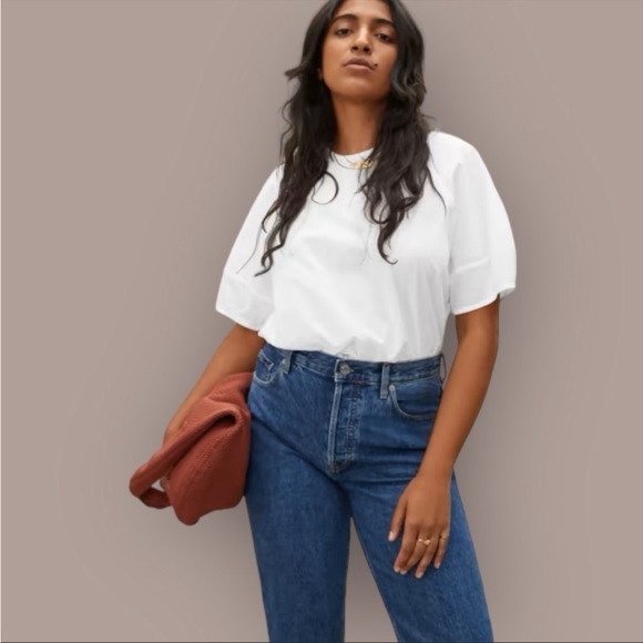 Everlane Circle Back Tie Cotton Top White Size 0 - Picture 4 of 7